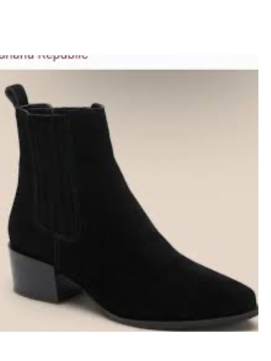 Banana Republic Shoes - Banana Republic Chelsea Pull On Ankle Boots Black Suede Women's Size 7